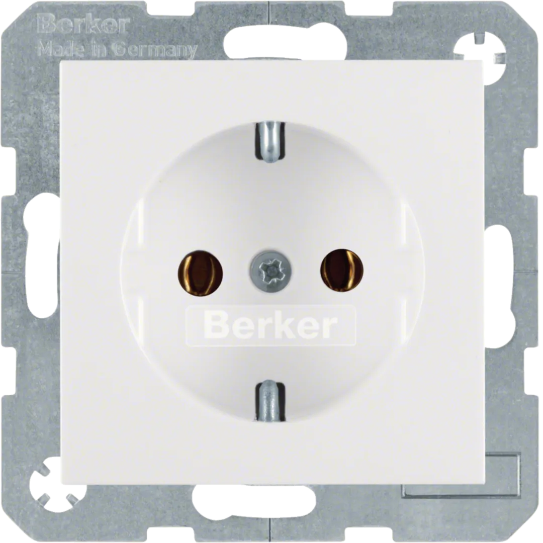 BERKER 47438989 Steckdose SCHUKO S.1/B.3/B.7 polarweiß, glänzend